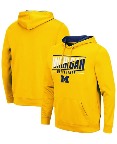 Men's Maize Michigan Wolverines Slash Stack 2.0 Pullover Hoodie
