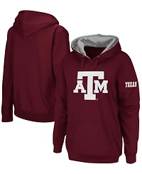 Women's Maroon Texas A M Aggies Team Big Logo Pullover Hoodie