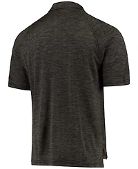 Men's Heather Black Montana Grizzlies Down Swing Raglan Polo Shirt