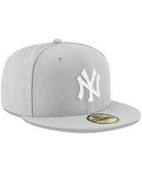 Men's Gray New York Yankees Fashion Color Basic 59FIFTY Fitted Hat