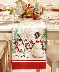 Snowman Winterland Holiday Snowflake Table Runner