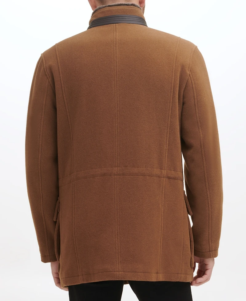 Cole Haan Men's Wool Plush Car Coat