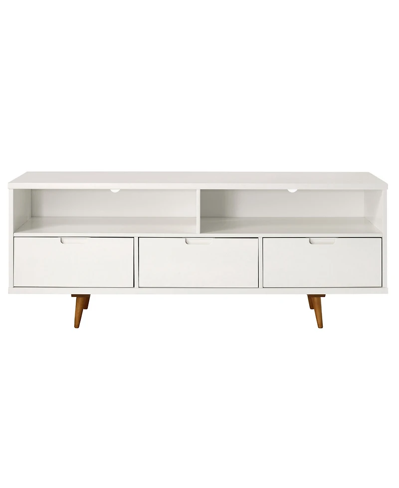 58" 3 Drawer Solid Wood Tv Stand