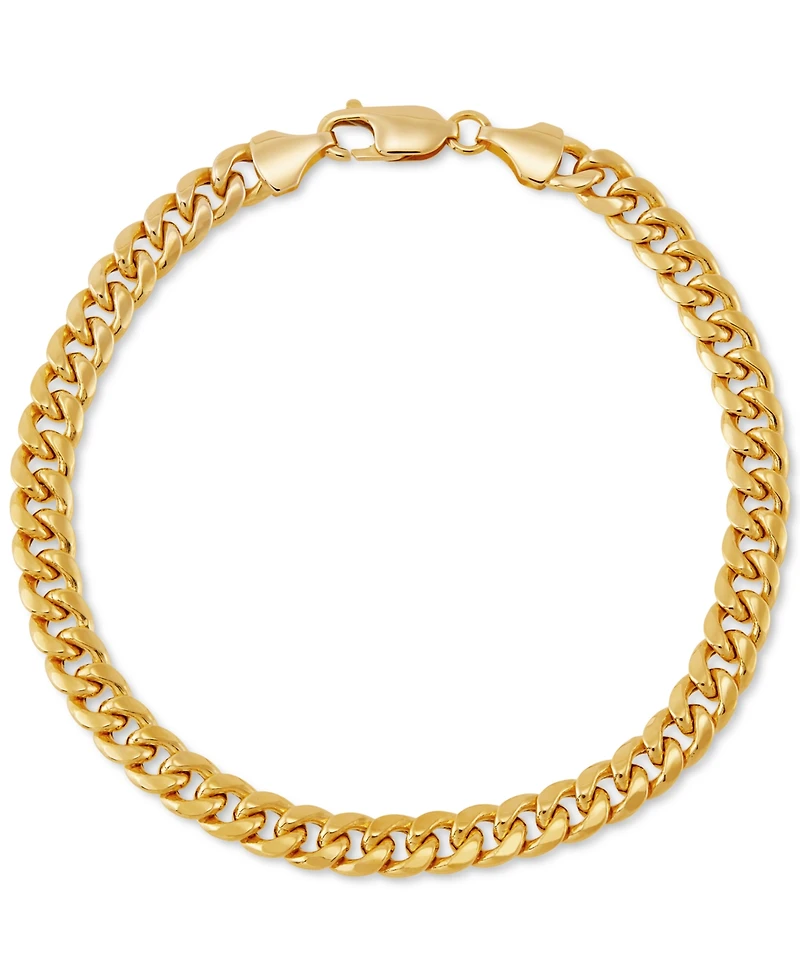 Italian Gold Miami Cuban Chain Bracelet in 10k Gold