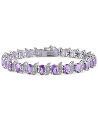 Aquamarine (9-5/8 ct. t.w.) & Diamond Accent S Link Bracelet Sterling Silver
