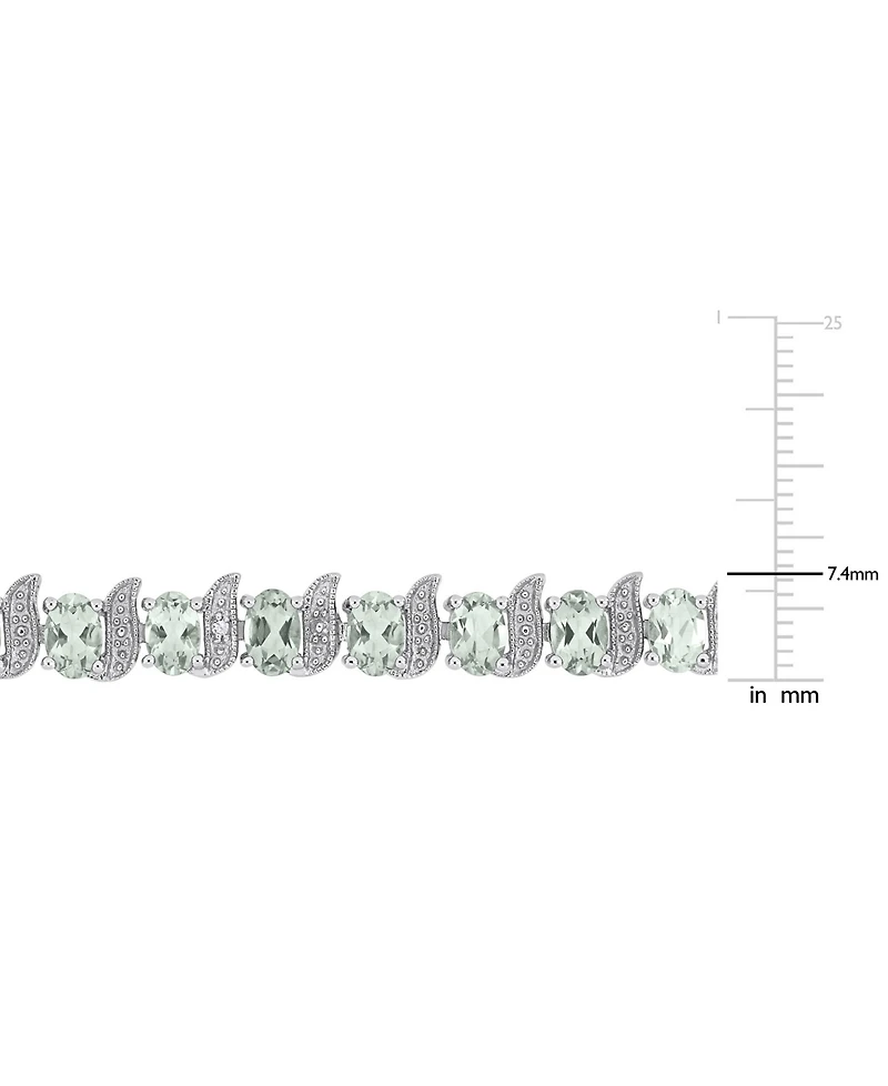 Aquamarine (9-5/8 ct. t.w.) & Diamond Accent S Link Bracelet Sterling Silver