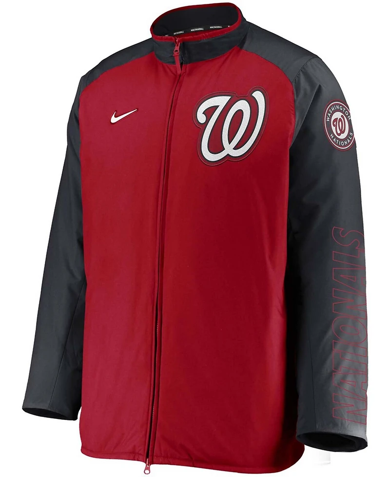 Men's Red, Navy Washington Nationals Authentic Collection Dugout Full-Zip Jacket