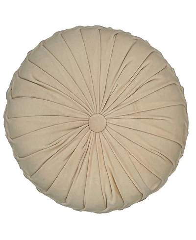 Mod Lifestyles Button Tufted Velvet Decorative Pillow, 16" Round