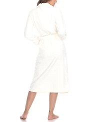 White Mark Women's Long Cozy Loungewear Belted Robe