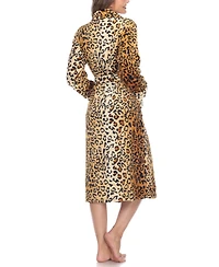 White Mark Women's Long Cozy Loungewear Belted Robe