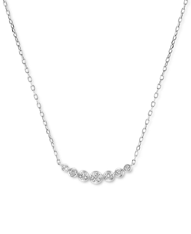 Diamond Graduated Collar Necklace (1/4 ct. t.w.) 14k White or Yellow Gold, 16" + 2" extender