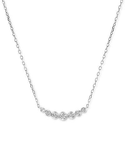 Diamond Graduated Collar Necklace (1/4 ct. t.w.) 14k White or Yellow Gold, 16" + 2" extender