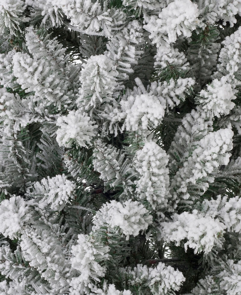 Glitzhome Pre-Lit Flocked Slim Fir Artificial Christmas Tree with 950 Warm White Lights, 11'