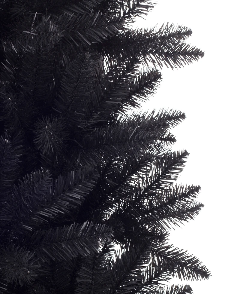 Glitzhome Black Tinsel Artificial Christmas Tree, 7.5'