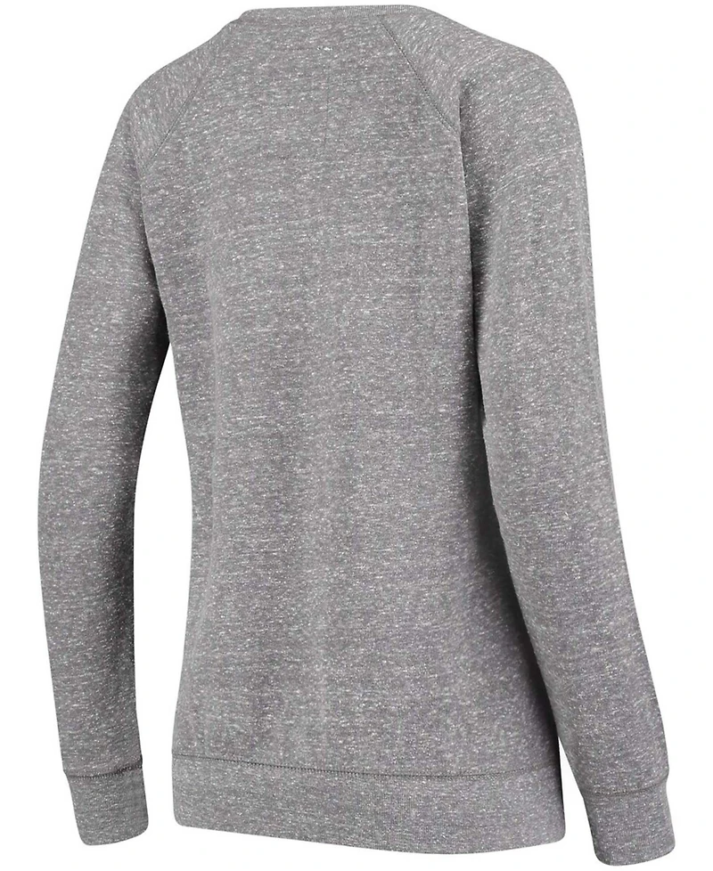 Women's Heathered Gray Washington State Cougars Edith Vintage-Like Knobi Pullover Sweatshirt