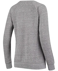Women's Heathered Gray Washington State Cougars Edith Vintage-Like Knobi Pullover Sweatshirt