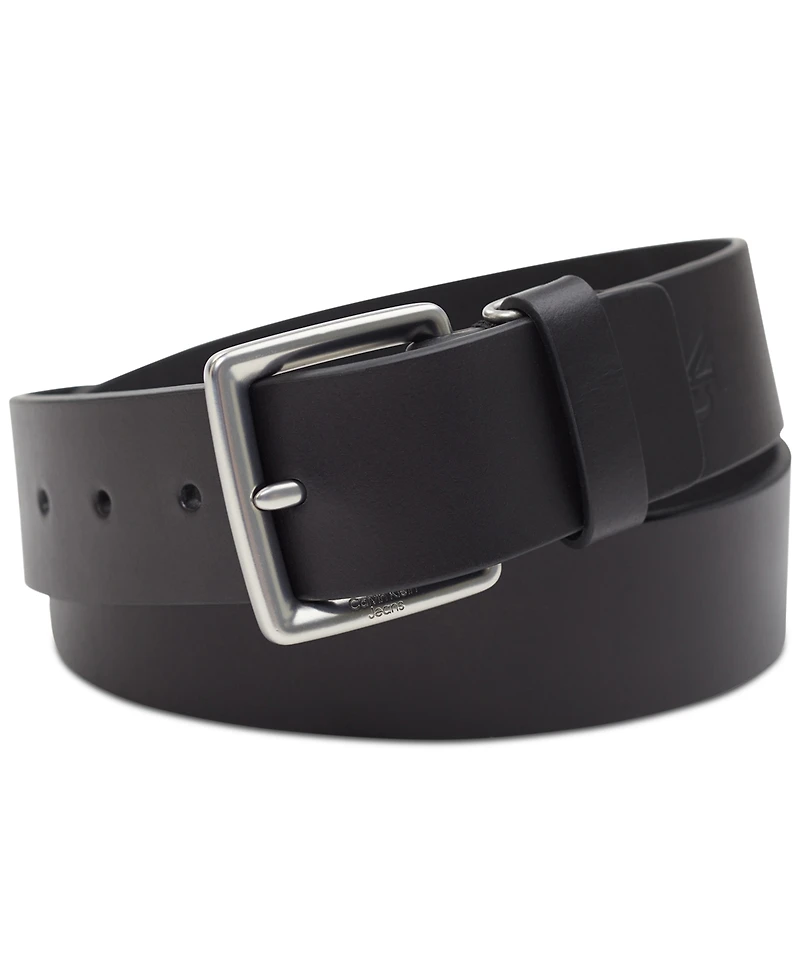 Calvin Klein Jeans Men's Leather Belt with Keeper Ring