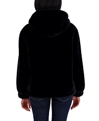Sebby Juniors' Reversible Faux Fur Hooded Bomber Jacket