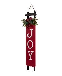 Glitzhome Lighted Wooden Sleigh Joy Porch Sign, 40"