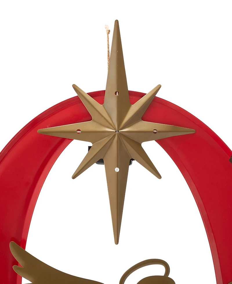 Glitzhome Metal Joy Angel Yard Stake or Standing Decor or Wall Decor with Led, 36"