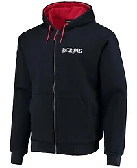 Men's Navy New England Patriots Craftsman Thermal Lined Full-Zip Hoodie