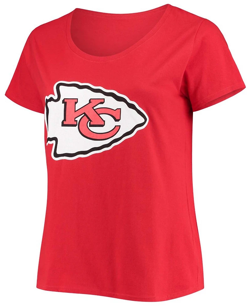 Women's Patrick Mahomes Red Kansas City Chiefs Plus Name and Number V-Neck T-shirt