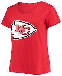 Women's Patrick Mahomes Red Kansas City Chiefs Plus Name and Number V-Neck T-shirt