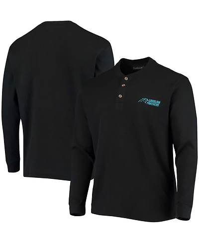 Men's Black Carolina Panthers Maverick Thermal Henley Long Sleeve T-shirt