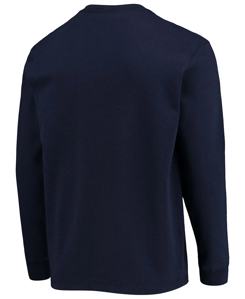 Men's Dunbrooke Navy Chicago Bears Logo Maverick Thermal Henley Long Sleeve T-shirt