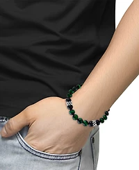 Effy Men's Green Tiger Eye & Onyx Bead Bracelet in Sterling Silver