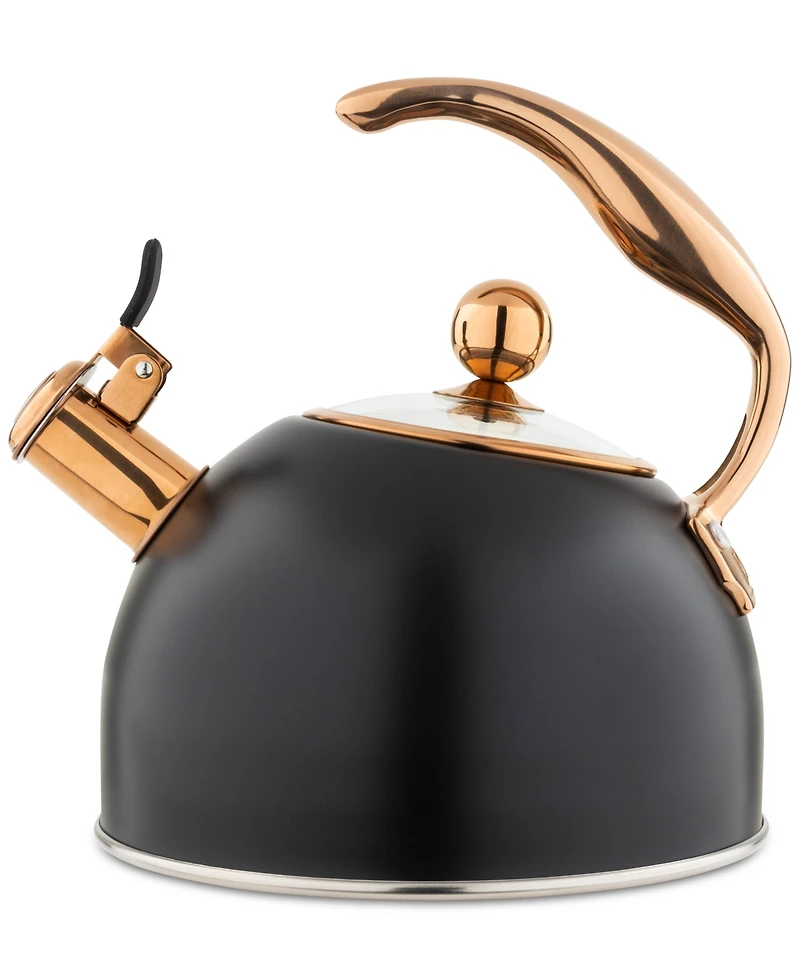 Viking Stainless Steel 2.6-Quart Black Tea Kettle with Copper Handle