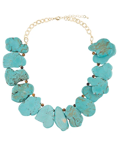 Barse Women's Boulder Genuine Stone Statement Necklace