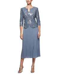 Alex Evenings Petite Midi Dress & Jacket