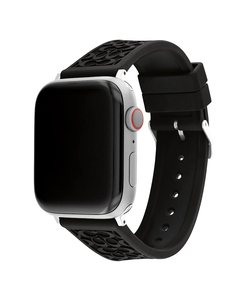Coach Black Silicone Strap 42/44/45mm Apple Watch Band
