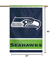 Multi Seattle Seahawks 28" x 40" Primary Logo Single-Sided Vertical Banner