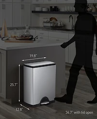 simplehuman 46 Liter Classic Recycling Kitchen Trash Can