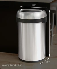 simplehuman 60 Liter Semi Round Open Top Commercial Trash Can