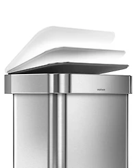 simplehuman 45 Liter Rectangular Liner Rim Steel Kitchen Trash Can with Liner Pocket