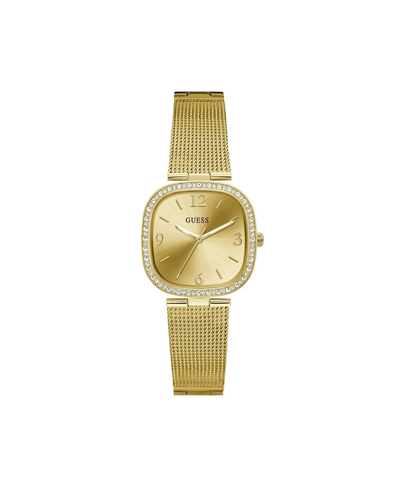 Guess Women's Gold-Tone Stainless Steel Mesh Bracelet Watch 32mm