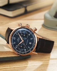 Mido Men's Swiss Automatic Chronograph Multifort Leather Strap Watch 42mm