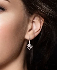Lab-Created Moissanite Quatrefoil Leverback Drop Earrings (1 ct. t.w.) in Sterling Silver