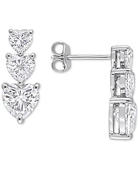 Lab-Grown Moissanite Graduated Heart Stud Earrings (3-1/2 ct. t.w.) in Sterling Silver