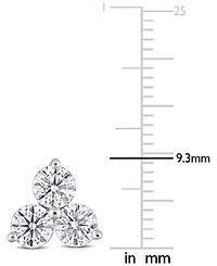 Lab-Created Moissanite Trillium Cluster Stud Earrings (2-1/6 ct. t.w.) in Sterling Silver