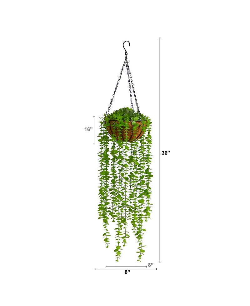 3' Eucalyptus Artificial Plant in Hanging Basket
