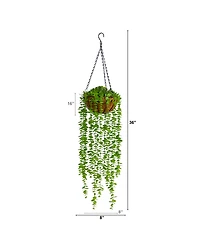 3' Eucalyptus Artificial Plant in Hanging Basket