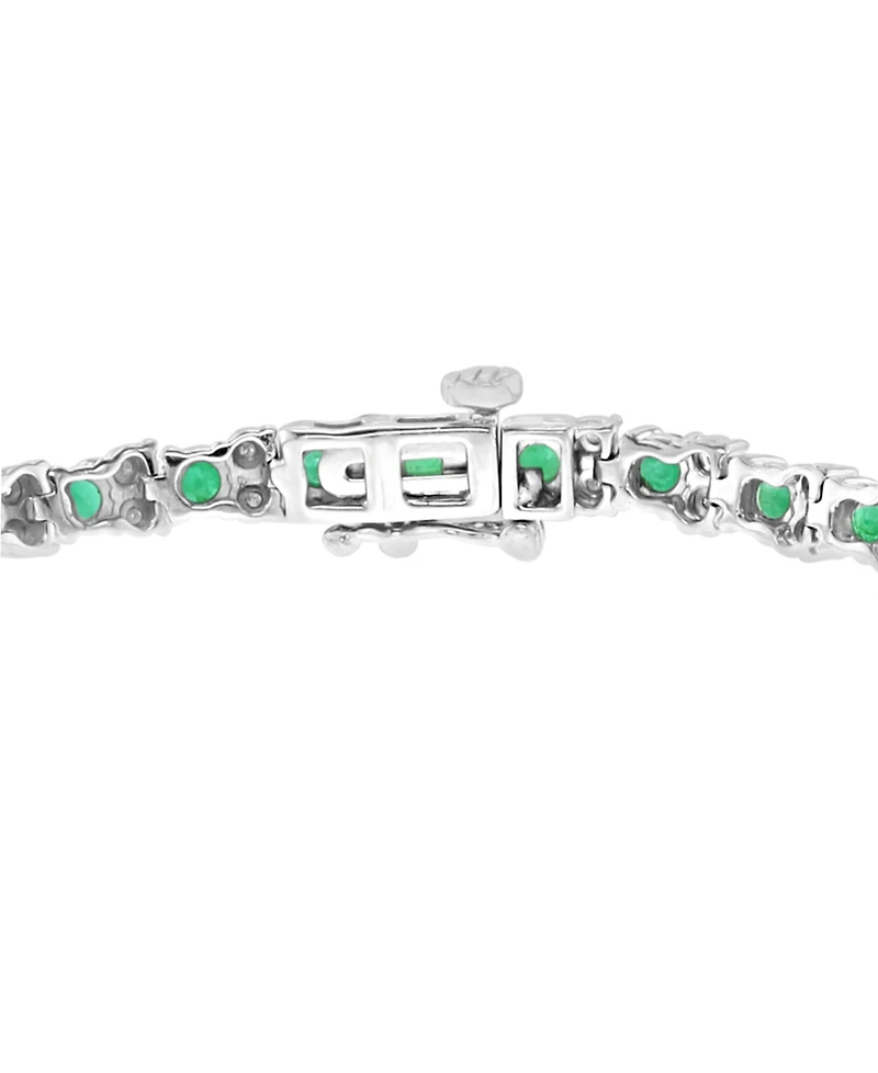 Effy Sapphire (3-7/8 ct. t.w) & Diamond (1/4 t.w.) Tennis Bracelet Sterling Silver (Also available Emerald and Ruby)