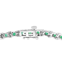Effy Sapphire (3-7/8 ct. t.w) & Diamond (1/4 t.w.) Tennis Bracelet Sterling Silver (Also available Emerald and Ruby)