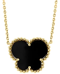 Effy Onyx Butterfly Silhouette 18" Pendant Necklace in 14k Gold