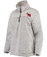 Women's Gray Alabama Crimson Tide Sherpa Super-Soft Quarter-Zip Pullover Jacket