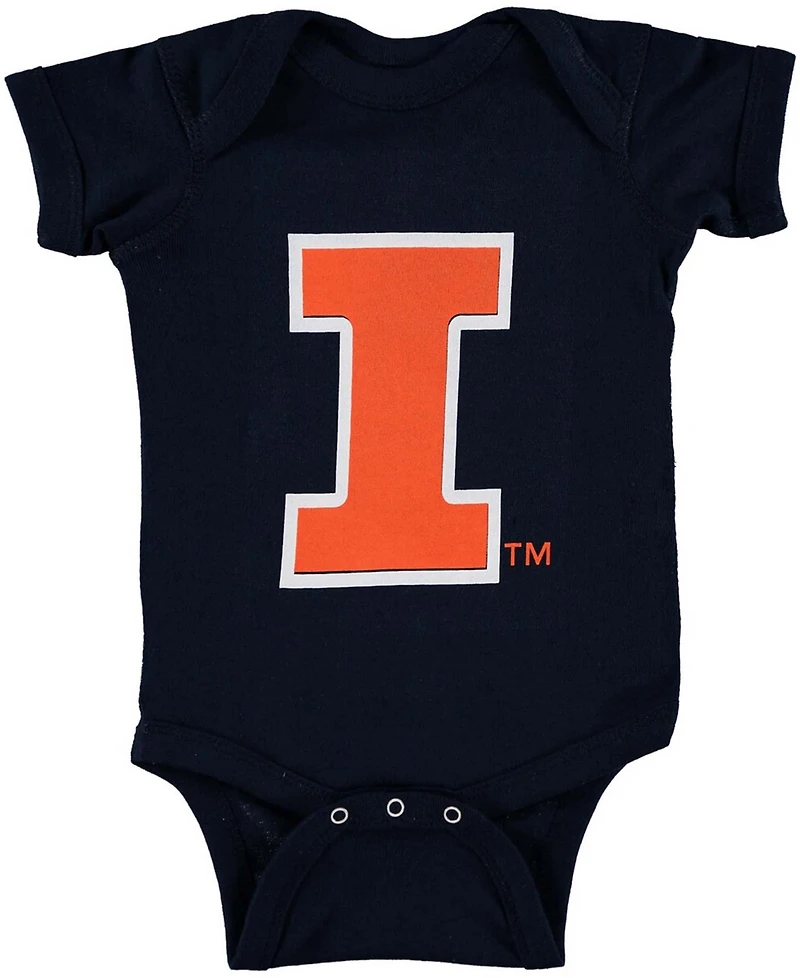 Infant Navy Illinois Fighting Illini Big Logo Bodysuit